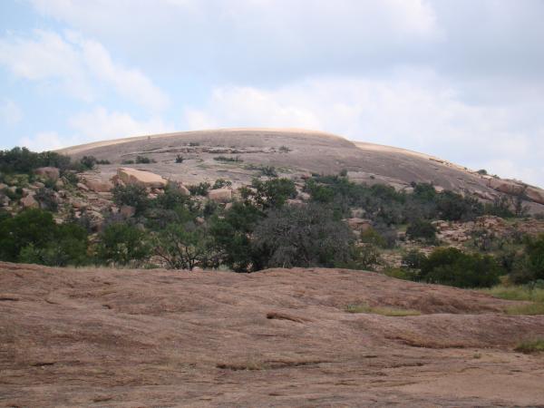 Enchanted Rock State Park. No RVing in park, only tents.