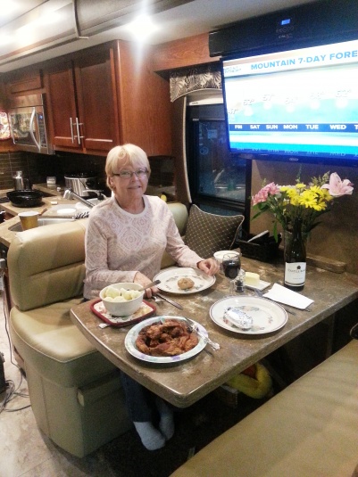 Enjoying a nice dinner during a major storm outside