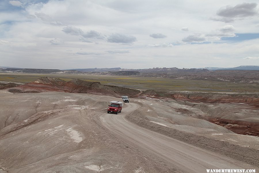 Entering the Bentonite Hills - Hartnet Road