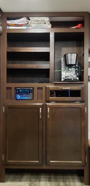 Entertainment Center After - This is the entertainment center after I removed the rotating TV mount and added shelves.  Room for the coffee maker to g