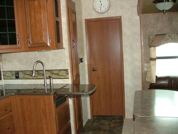 entrance to bunk house and Corian countertops