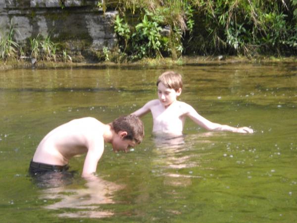 Eric and Jonathan in swimming spot