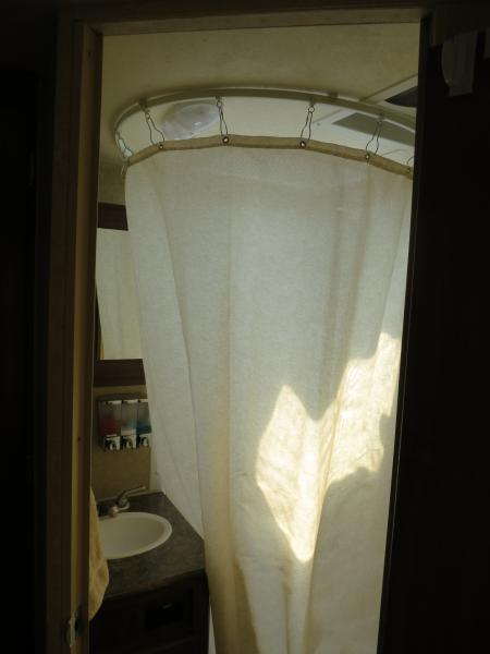 expanded shower curtain