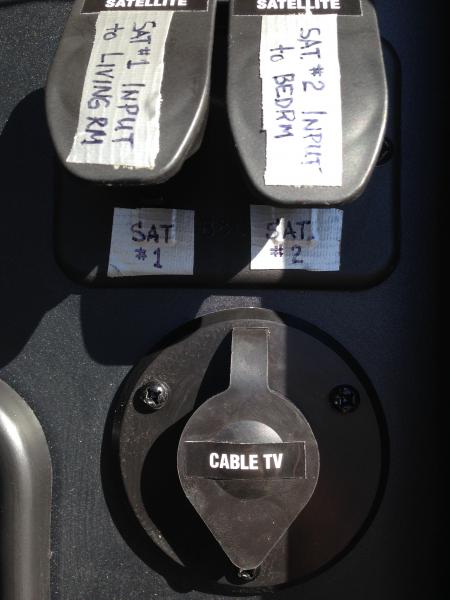 Exterior Compartment Cable/Satellite Outlets Labeled