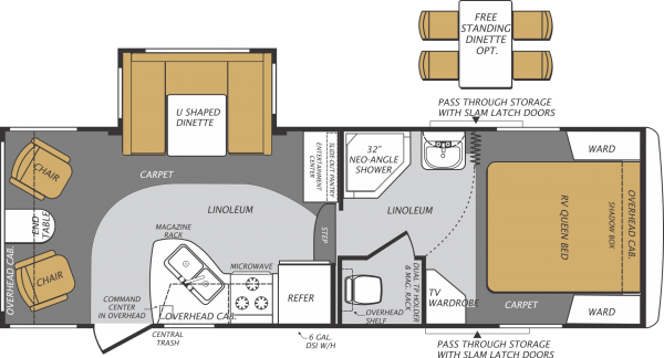 F241RLX
Length = 27'6"
Ship Weight = 7,127lbs
GVWR = 11,282lbs
Cargo Capacity = 4,100lbs
Hitch Weight = 1,122lbs