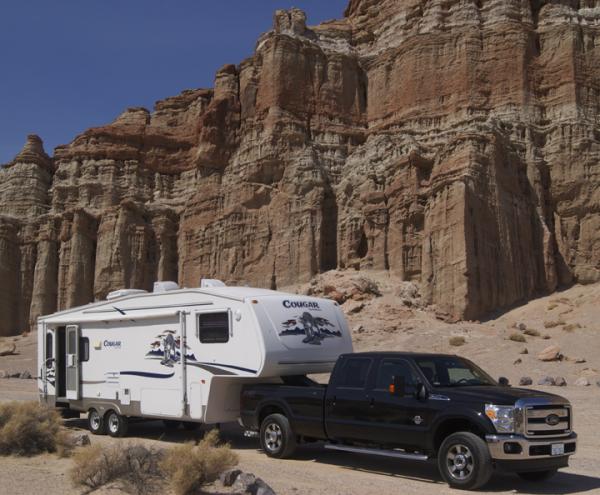 F250 when we had our Cougar 285 at Red Rock Canyon State Park, California