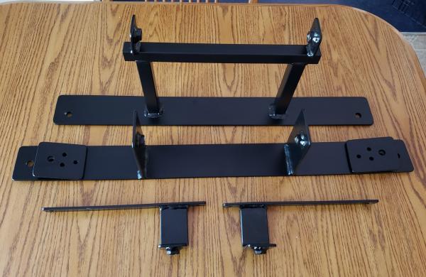 Fabricated brackets, powder coated black.