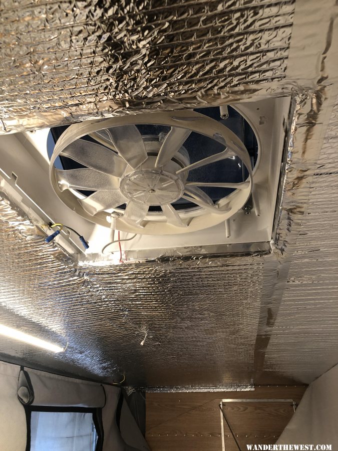 Fan sealed and holes made for wires