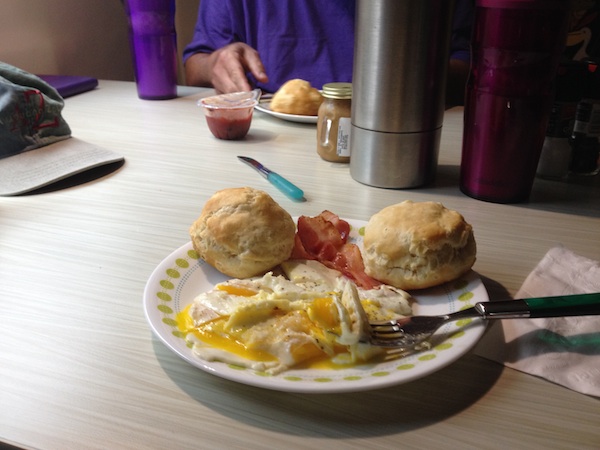 First biscuits from the oven. Came out perfectly!  Mmmm. Fort Stephens SP, Warrenton OR. 10.01.2015