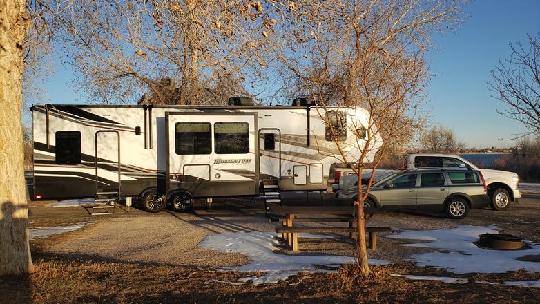 First camping trip with the 349M, Dec 2020 @ Boyd Lake, CO