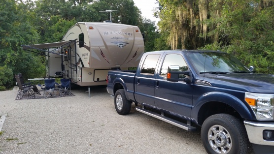 First trip with the new fifth wheel, at Myakka River State Park, near Sarasota FL