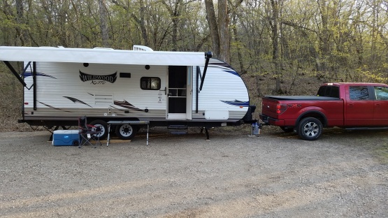 First weekend with camper at Little Yellowstone State Park, ND