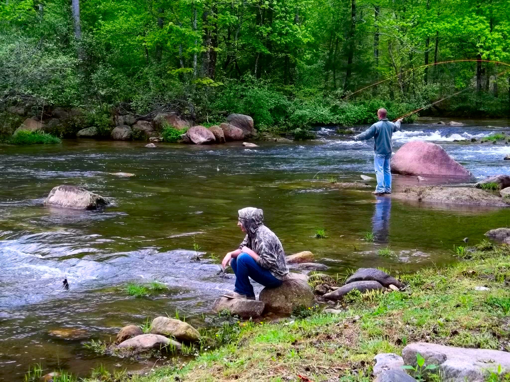 Fly fishing and chillin' on Wilson Creek, NC