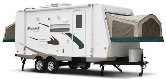 forest river shamrock expandable travel trailer exterior 21SS