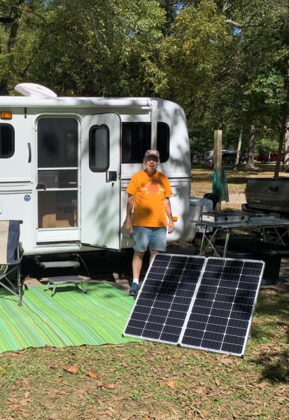 Free standing suitcase solar panel
(available for purchase $500)