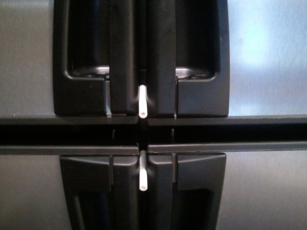 Fridge latch locks - closeup