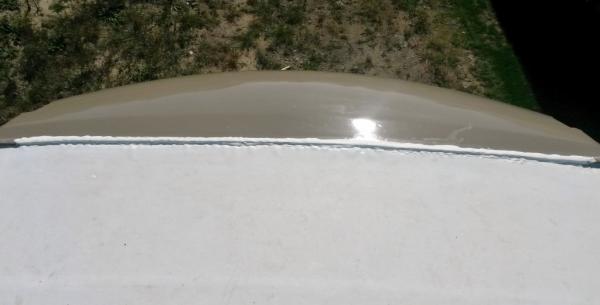 Front cap... fresh application of self leveling roof caulk.