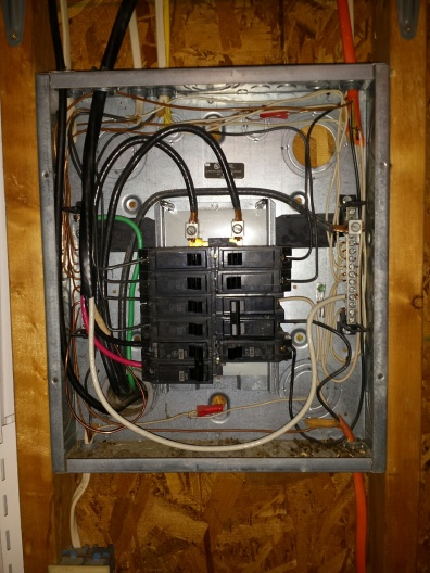 Garage service breaker panel.