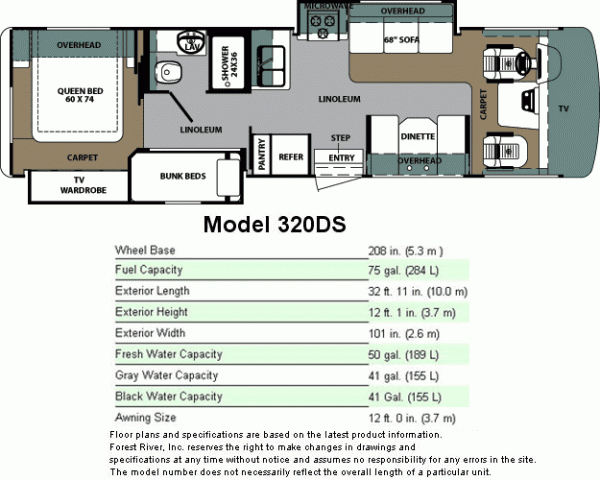 Georgetown 320DS Floorplan & Specs