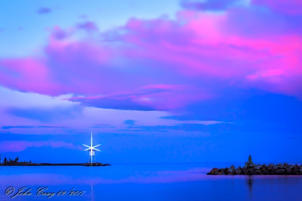 Grand Marais Harbor and Lighthouse from Grand Marais Campground, Grand Marais, MN