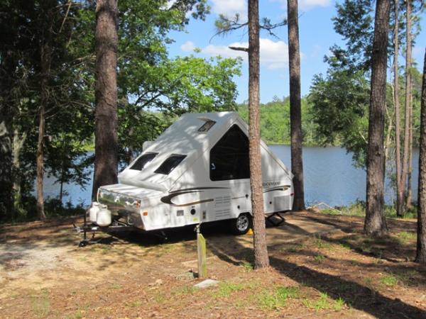 Great weather.  No real hookups at this site.  Ran the unit on battery and propane.  I filled the tank from the water source to test the water system 