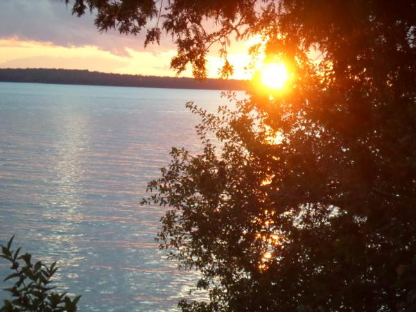 Green Bay sunset from Fish Creek, WI shoreline.
August, 2015