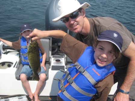 Hannah and me bass fishing