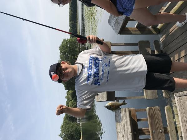 Happy boy, we had time to fish the next day