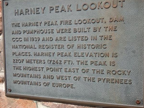 Harney Peak Plaque