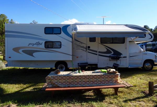 Harvey the RV chilling out at Burro Mountain