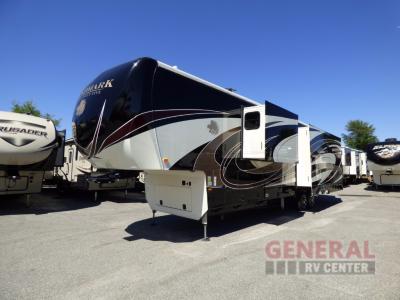 Heartland Landmark 42' trailer we now use as a 'cabin' on our lot at River Vista RV Park, Dillard, GA