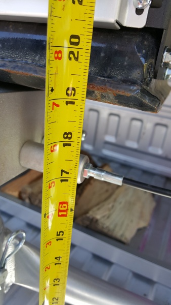 Height to bottom of pin box