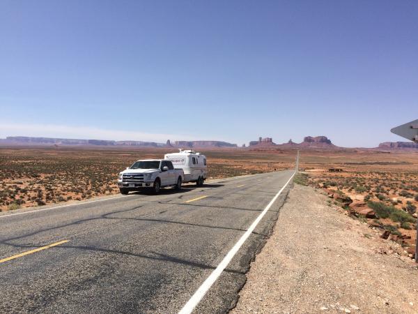 Highway 163, Monument Valley. Near the famous running scene in the movie 'Forrest Gump'.