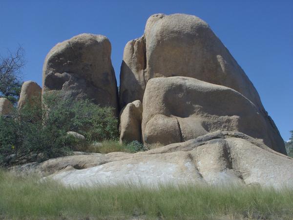 Hiking trails wind through these huge rock formations