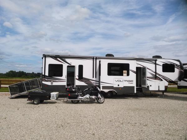 honda test  -  had to make sure the bike and trailer fit in the trailer.  Goldwing and Trailer fit just fine, lets sign the papers.