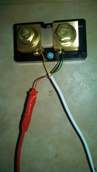 I used 4-22 AWG wire to connect the actual meter to the shunt.  Instructions say to use 16-26 AWG wire depending on the distance from the meter to the