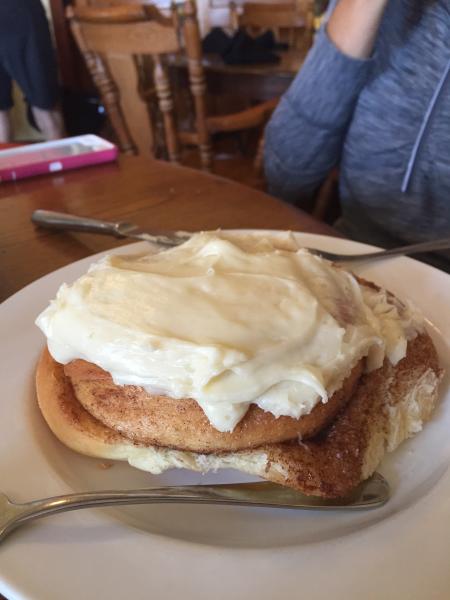 If you are in the area be sure to take a visit to Arcadia Mo. We stopped for lunch at the The Abbey Kitchen. The giant cinnamon roll was awesome. Big 