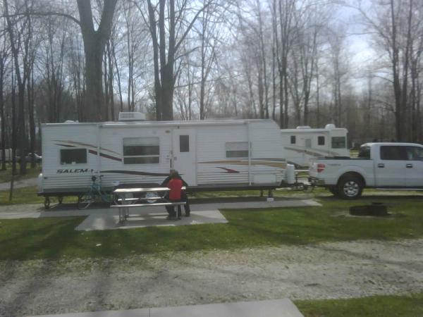 IMG00430 At the Port Huron KOA with my new truck. Opening Day (April) Not many people. Still cold out.