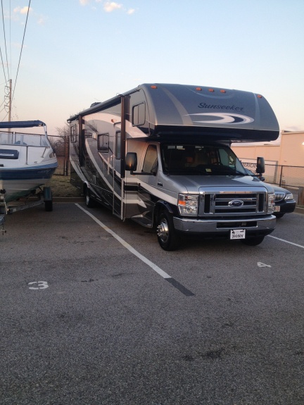 In the storage unit parking spot