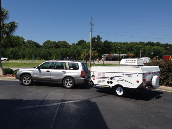 In tow with 2004 Subaru Forester.