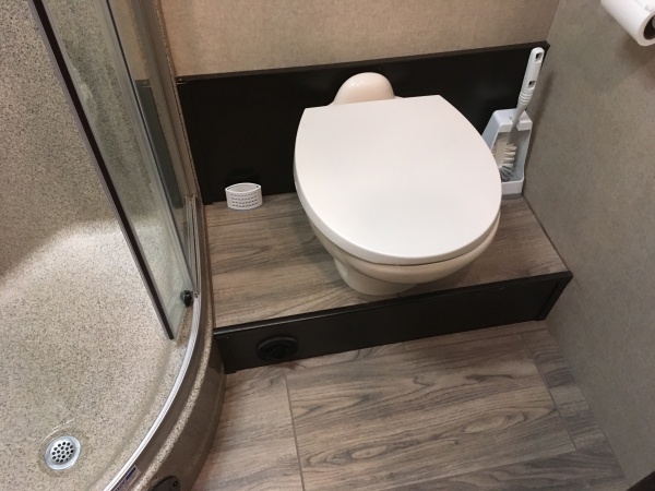 installed tile under toilet