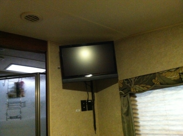 Installed TV in position to watch