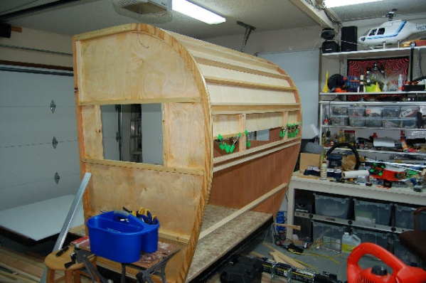 Installing bending Birch panels on inside