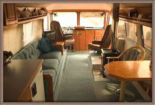 Interior of bus front