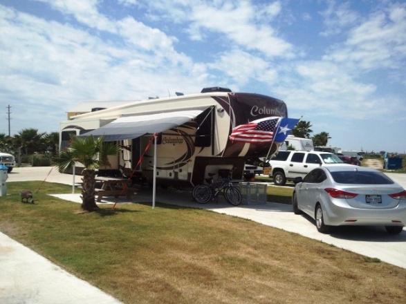 Jamaica Beach RV Park 5/2/2014.  Hard to have a bad day at work, when this is my office.