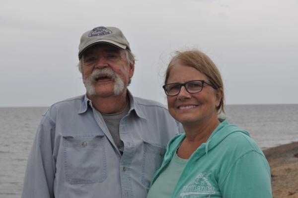 Jan and me - My retired school teacher and I, retired Facility/Eletrical engineer, with Lake Superior in background  ...DSC 7981