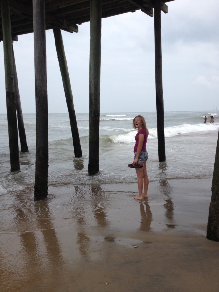 Just a stroll on the beach, my little one.