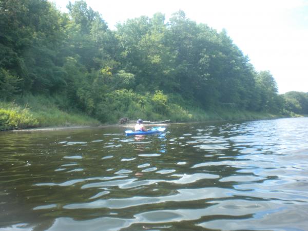 Kath kayaking on CT River in Vermont