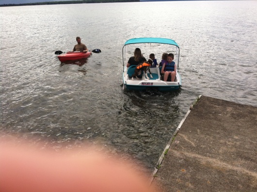 Kids and grandkids playing on Lake Superior.