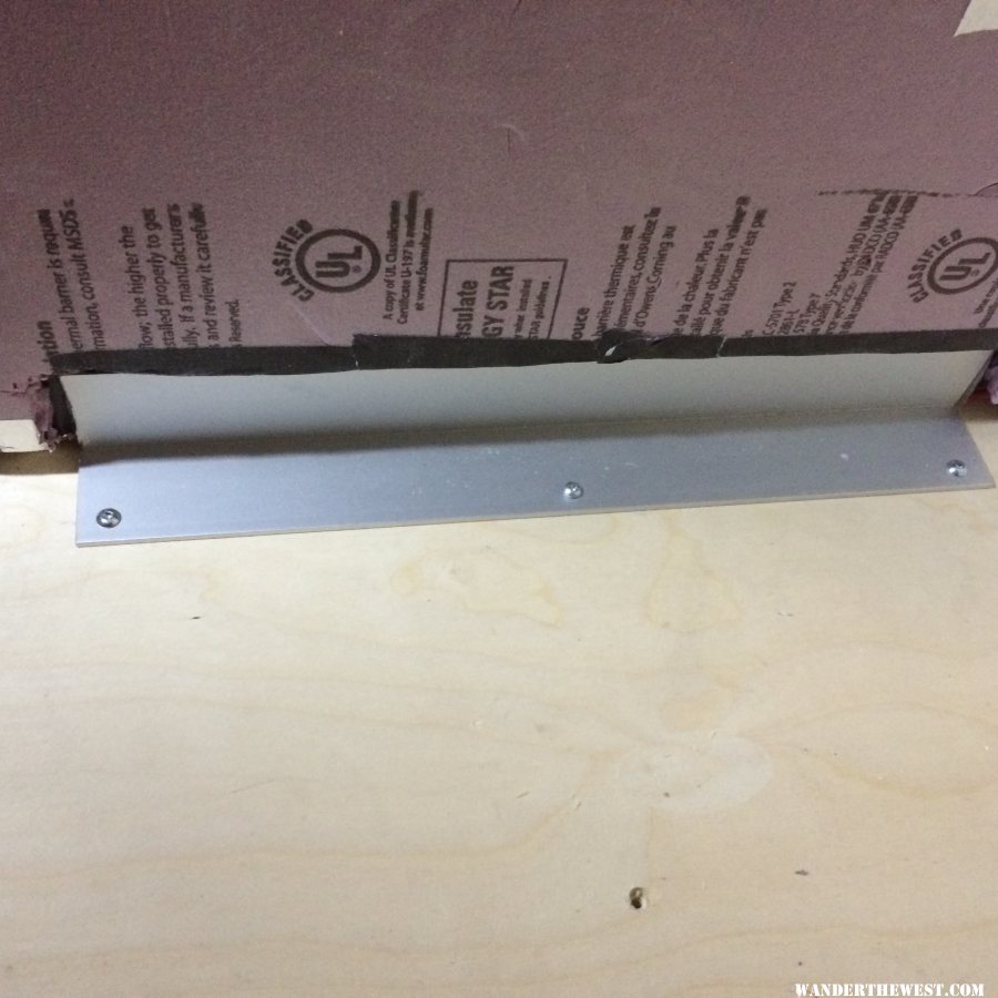 L bracket to hold fridge in place